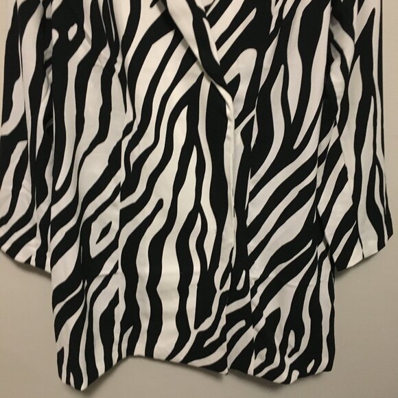 NWT Divided Long Snap Closure Shoulder Pad Zebra Print Blazer Jacket - Picture 5 of 16